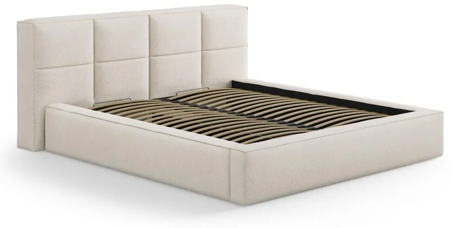 Krémszínű kárpitozott ágytámla 189x100 cm Darren – Micadoni