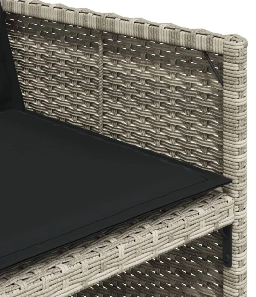 13 részes szürke polyrattan kerti étkezőgarnitúra párnákkal