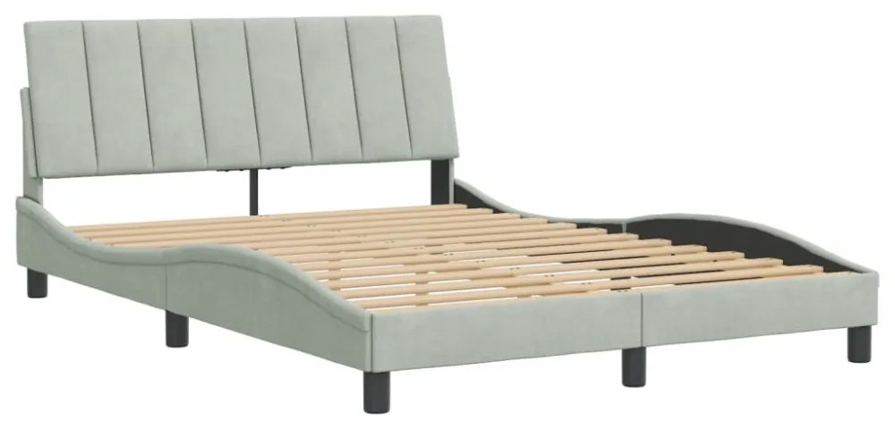 világosszürke bársony ágykeret matrac nélkül Hanko 140x200 cm