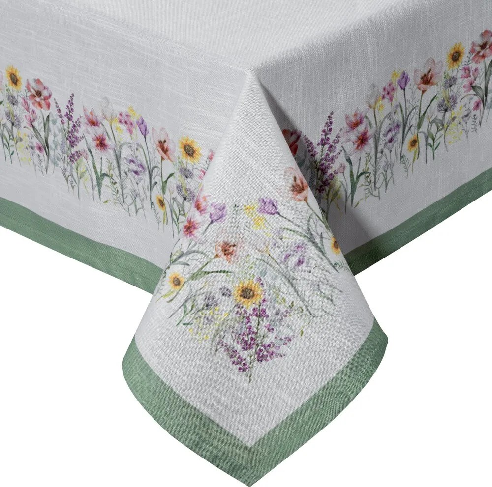 Abrosz dekoratív asztal SUMMER9 140x220 cm fehér színes retro folk