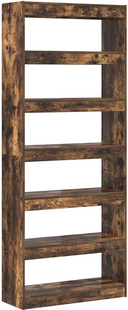 vidaXL Könyvespolc polcokkal Füstölt tölgy 80 x 30 x 198 cm Faanyag