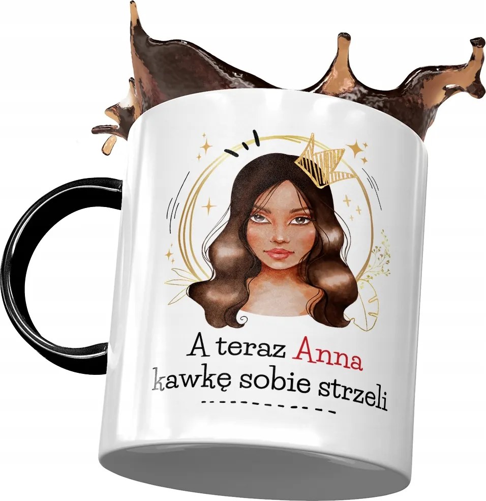 Fekete Bögre Anna Feleség Barátnő Ajándék Nyomtatott Fotóval