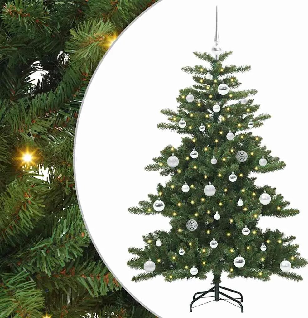 vidaXL Műanyag Hajtogatós Karácsonyfa Zöld 150 cm PVC és Acél