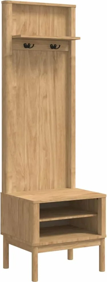 vidaXL Előszobafal FLORO Faggyú barna 50 x 40 x 158 cm Tömör fenyőfa