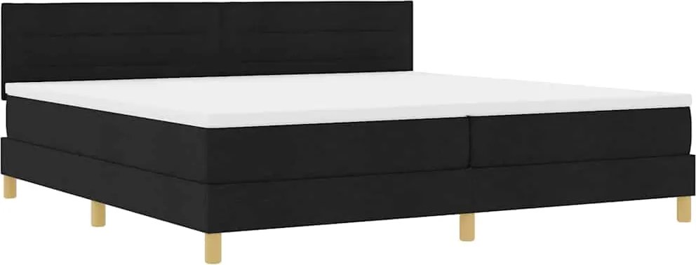vidaXL LED Box Spring Ágy matracmal leddel Fekete 200 x 200 cm szövet