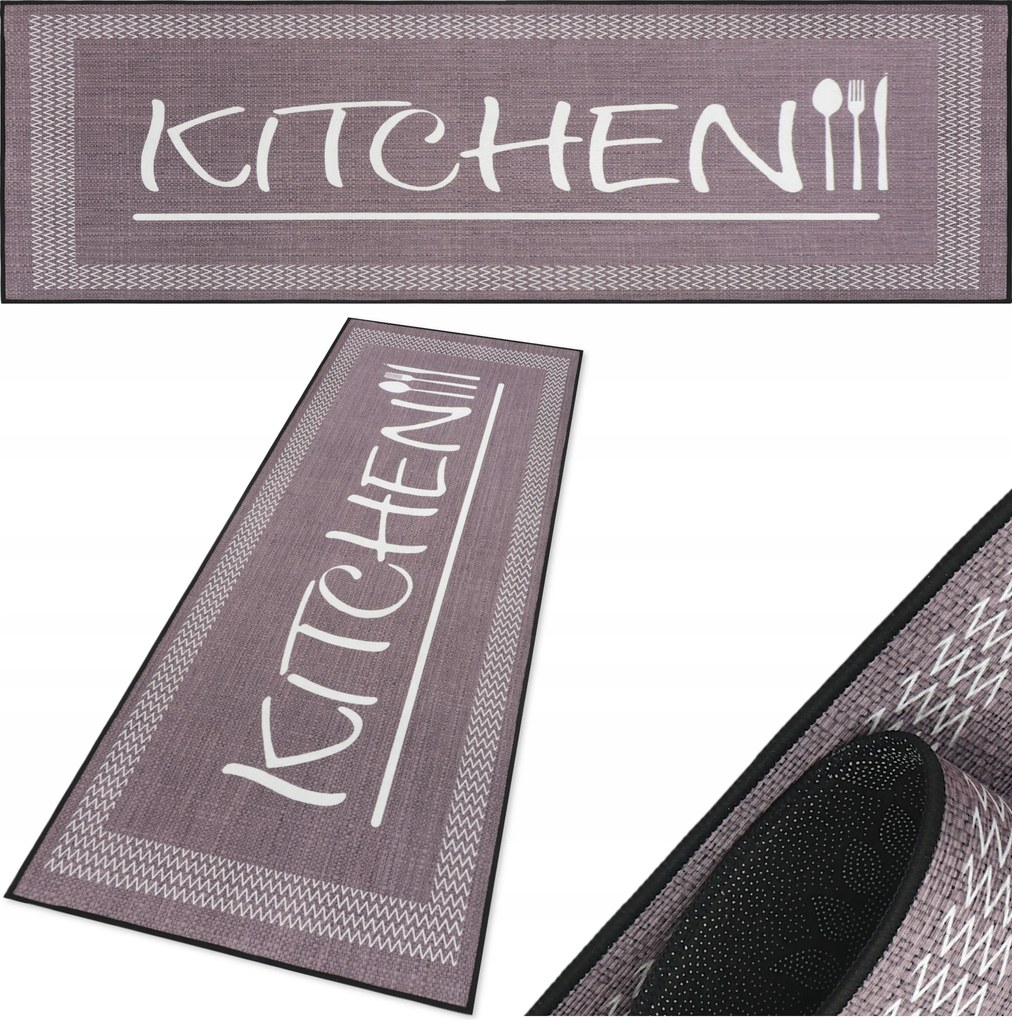 Konyhai Járólap Lila 80X150 Konyhai Szőnyeg Kitchen Gumis