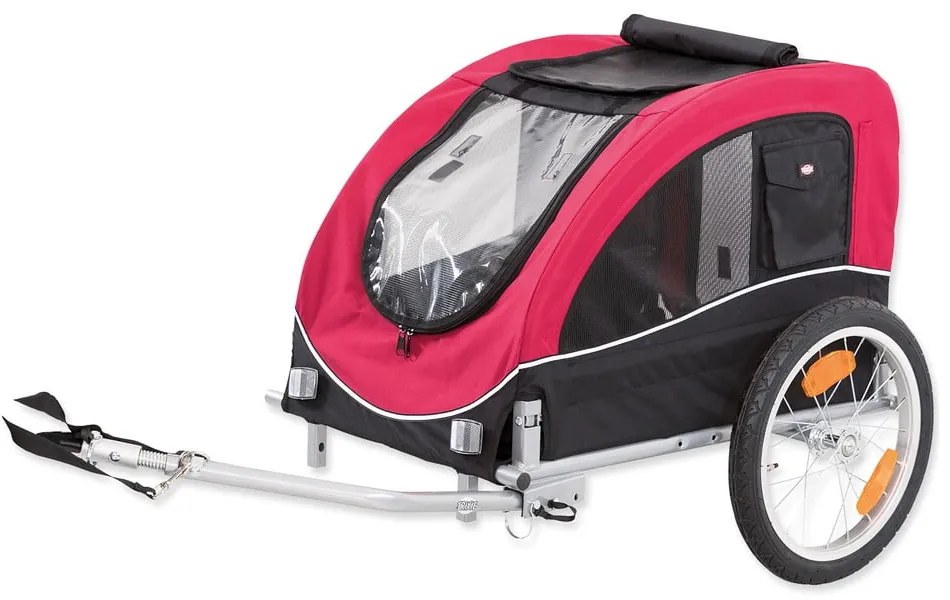 Piros kerékpár utánfutó kutyáknak 68x75 cm Trixie M – Plaček Pet Products