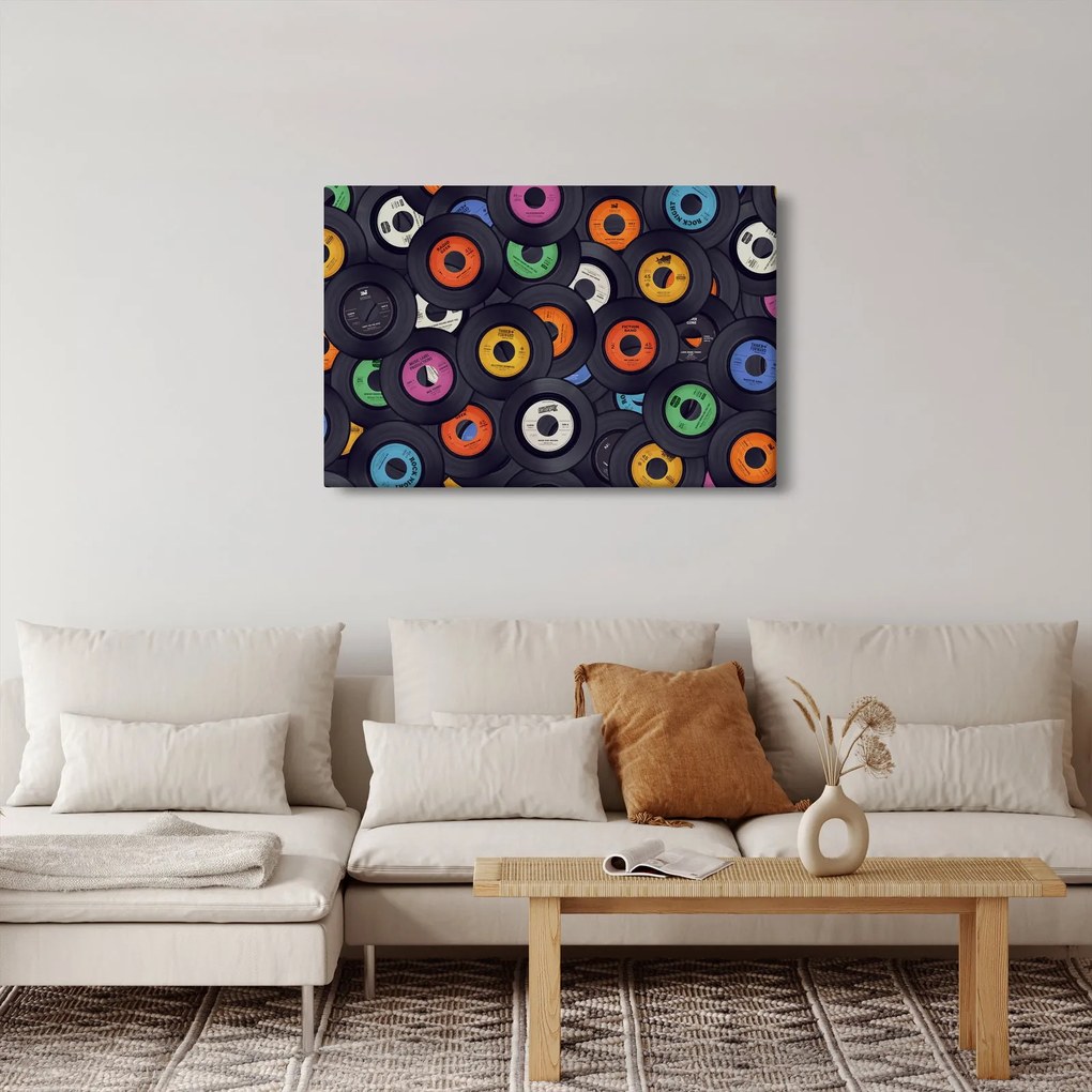 Kép - Zenei gramofonlemezek (90x60 cm)