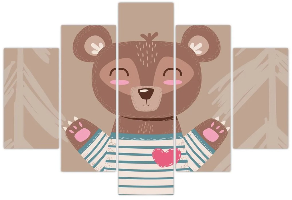 Kép - Mackó csíkos pólóban (150x105 cm)