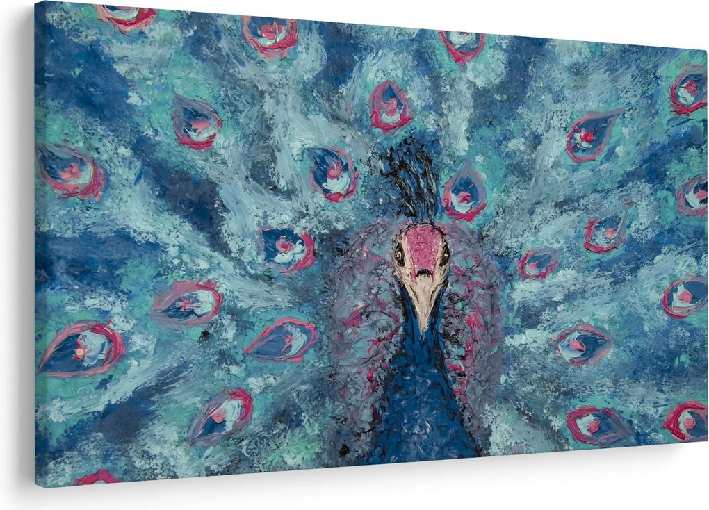 Egy festett páva képe (90x60 cm)