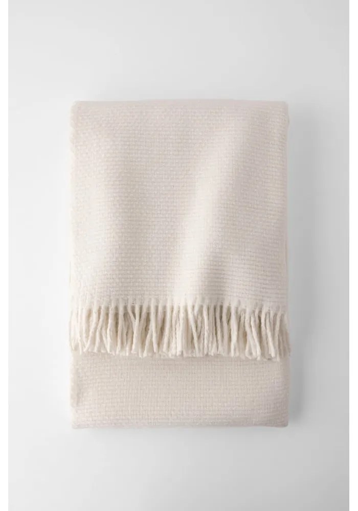 Zen krémszínű pamutkeverék pléd, 140 x 180 cm - Euromant