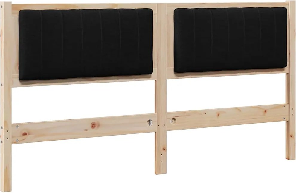 vidaXL Kárpitozott fejtámla fejtámlával Barna 150 cm Tömör fenyőfa