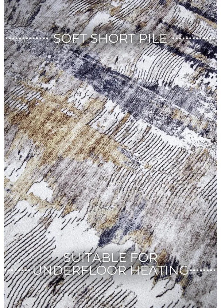 Világosszürke szőnyeg 160x230 cm Malard Anthracite Gold – Elle Decoration