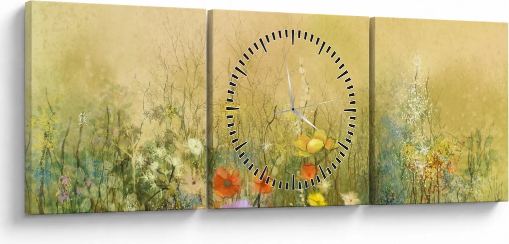 Kép - Festett rét (órával) (90x30 cm)
