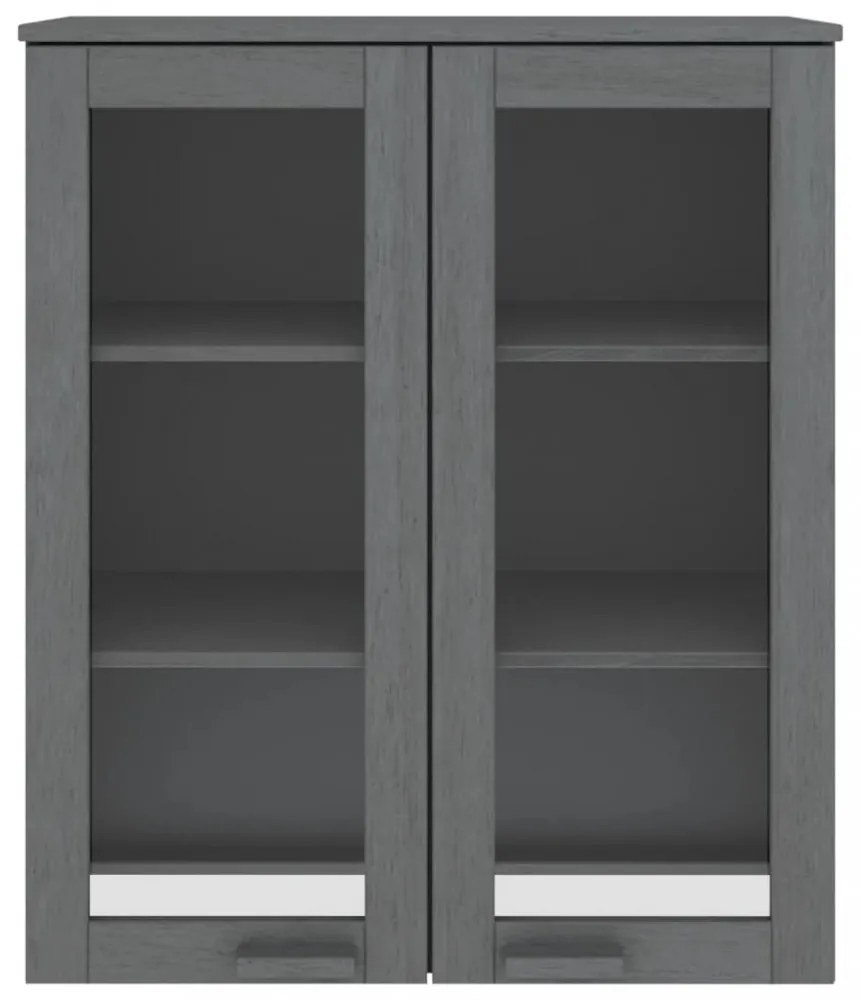 HAMAR sötétszürke tömör fenyőfa felső szekrény 85 x 35 x 100 cm