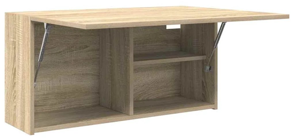 sonoma tölgyszínű szerelt fa fali fürdőszobaszekrény 80x25x40cm