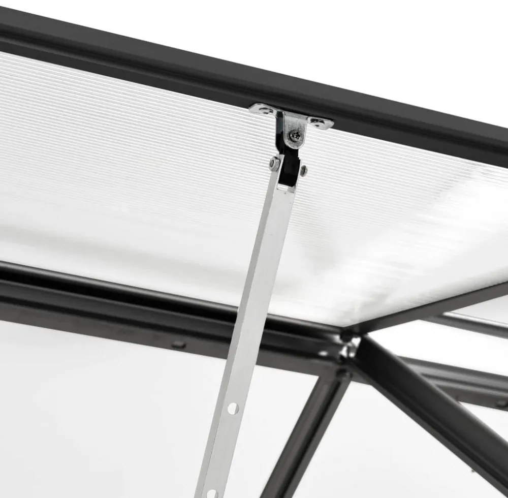 vidaXL antracitszürke melegház alumíniumalapzattal 4,75 m²