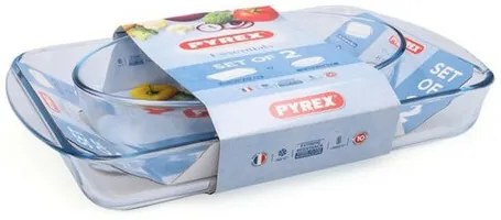Pyrex üveg sütőedény készlet 2 db, 3,7 l + 2,2 l
