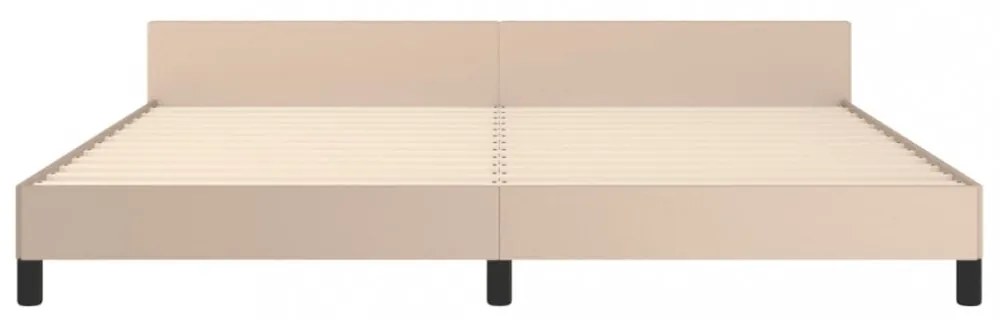 kávészínű ágykeret fejtámlával matrac nélkül 200x200 cm