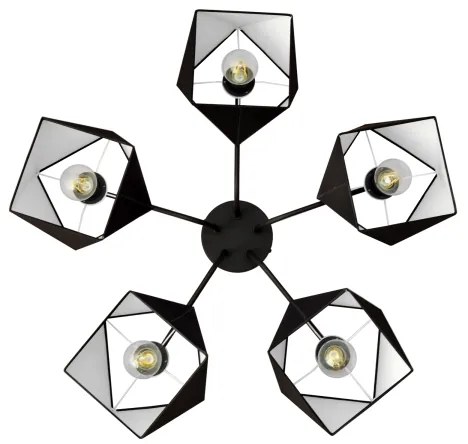 Csillár ADAMANT 5xE27/15W/230V fekete