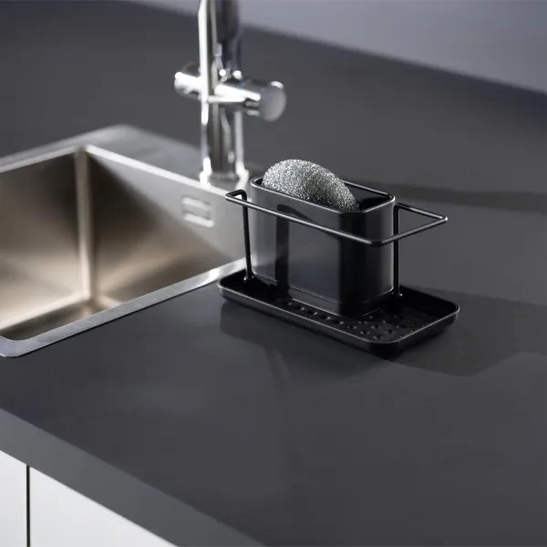 WENKO 55078100 - Konyhai rendszerező BLACK OUTDOOR KITCHEN 21x12 cm rozsdamentes acél/fekete