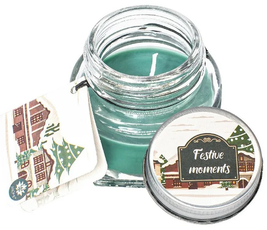 Arome gyertya szett üdvözlőkártyával 28 g,ajándékdobozban, Winter, 6 db-os mix