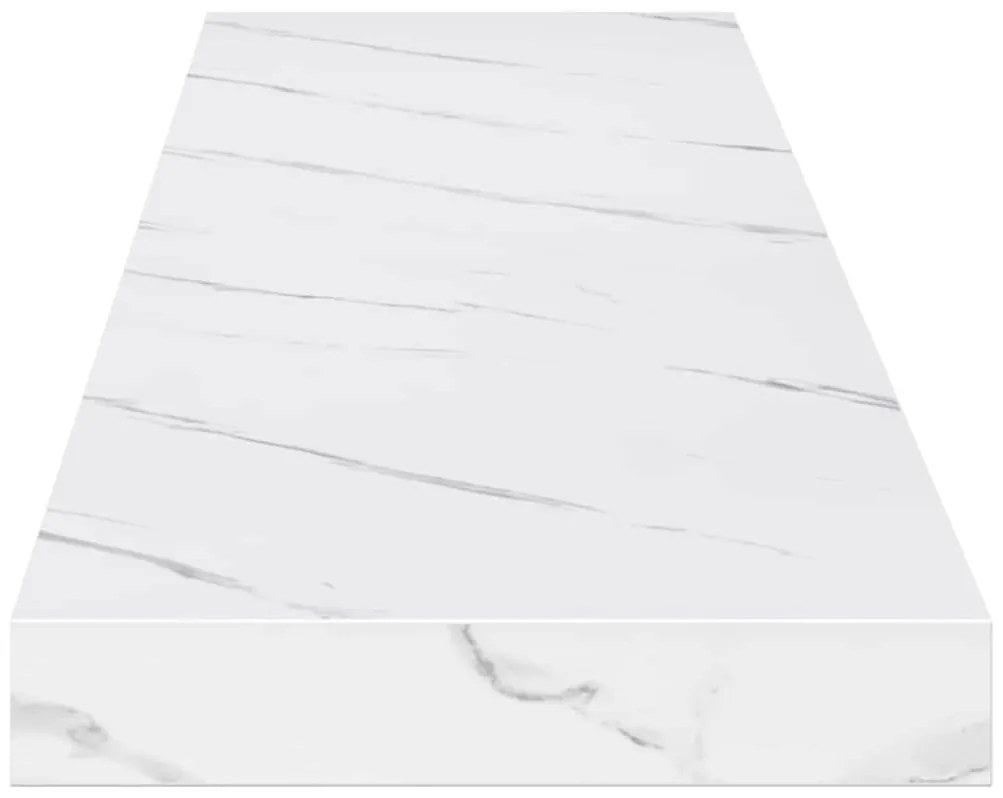 vidaXL Falpolc tárolóval 2 pcs Fehér márvány 120 x 23,5 x 4 cm Faanyag