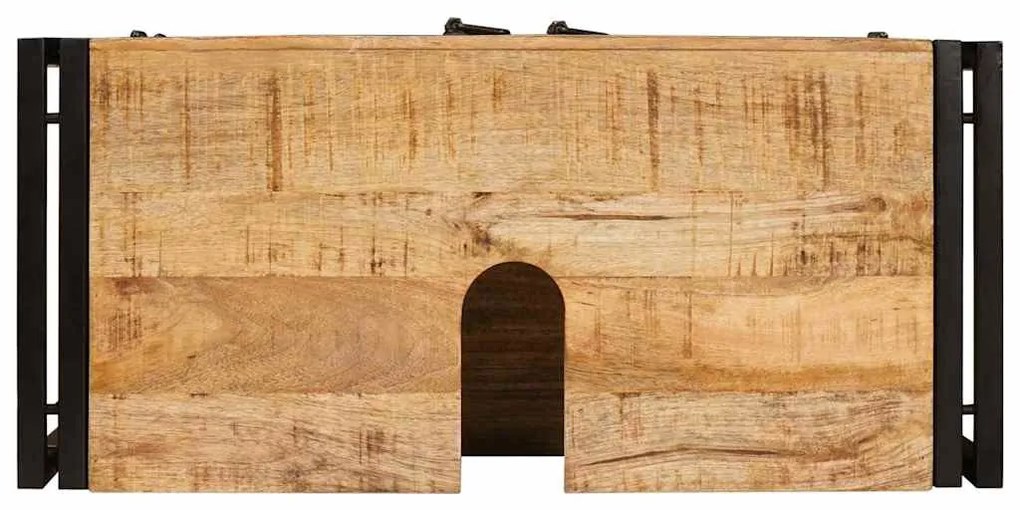 Fürdőszobai mosdószekrény 71 x 33 x 58 cm Tömör mangófa és vas
