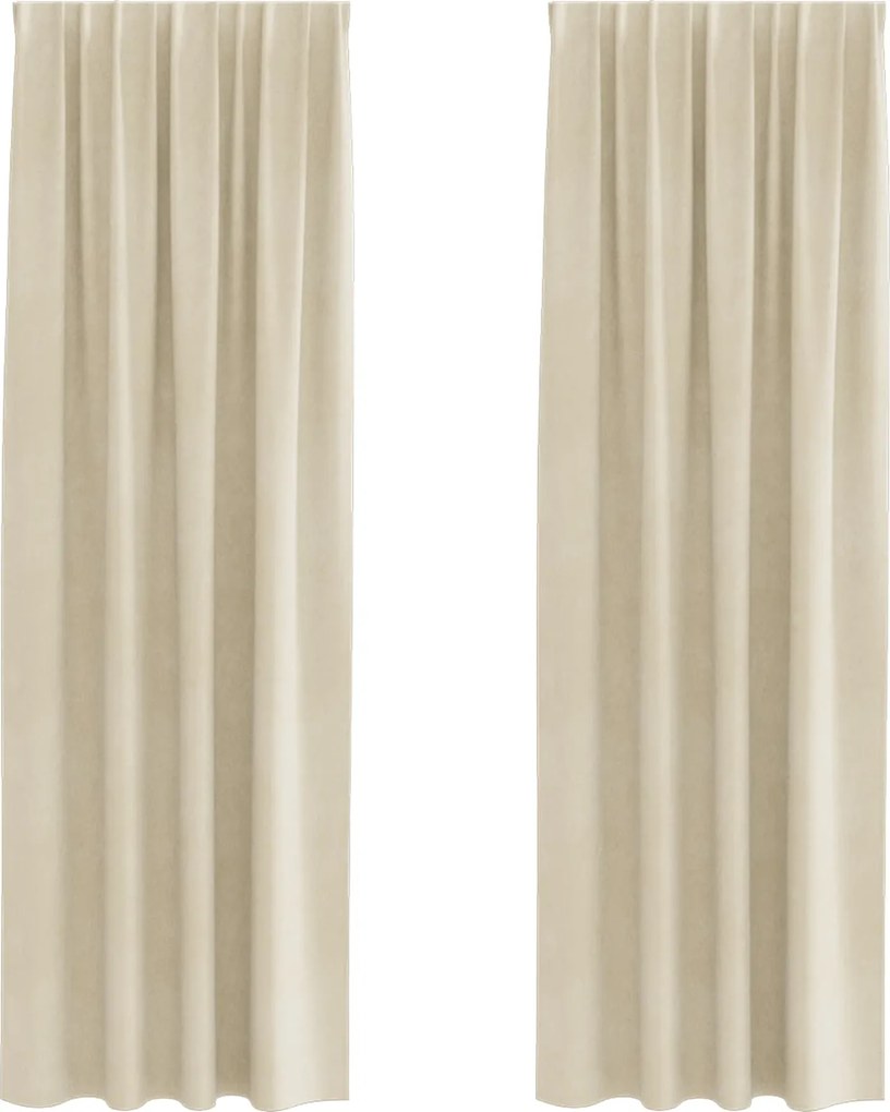 vidaXL Sötétítő függönyök 2 pcs Krém 140 x 260 cm Bársony