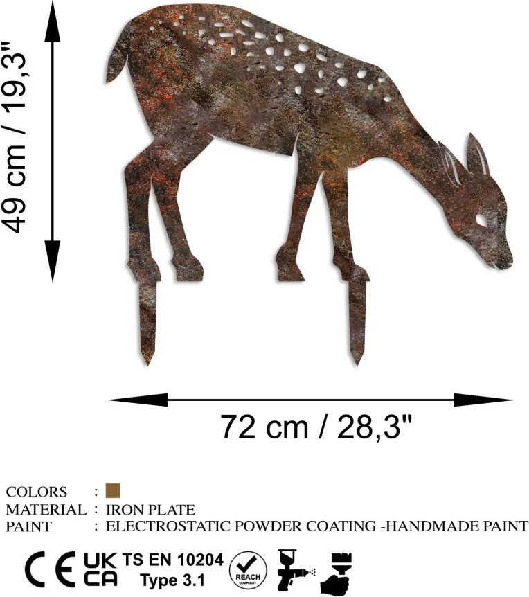 Gazelle fém kerti dísztárgy, 64×72 cm – TR565TNL1297