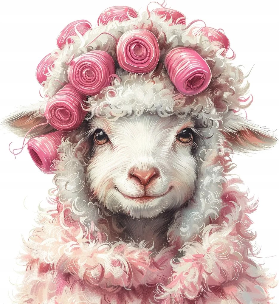 Vászonkép Canvas Grafika Portré Bárány Frizura Henger 80x80