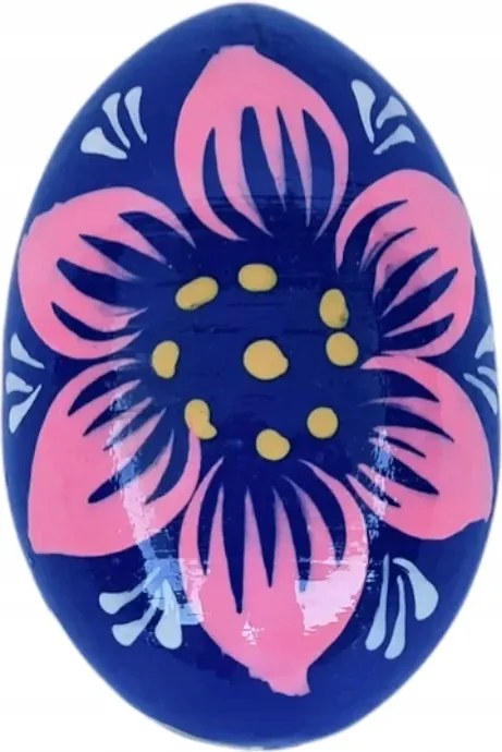Húsvéti húsvéti tojás fából Festett Kék 7 cm Kézműves