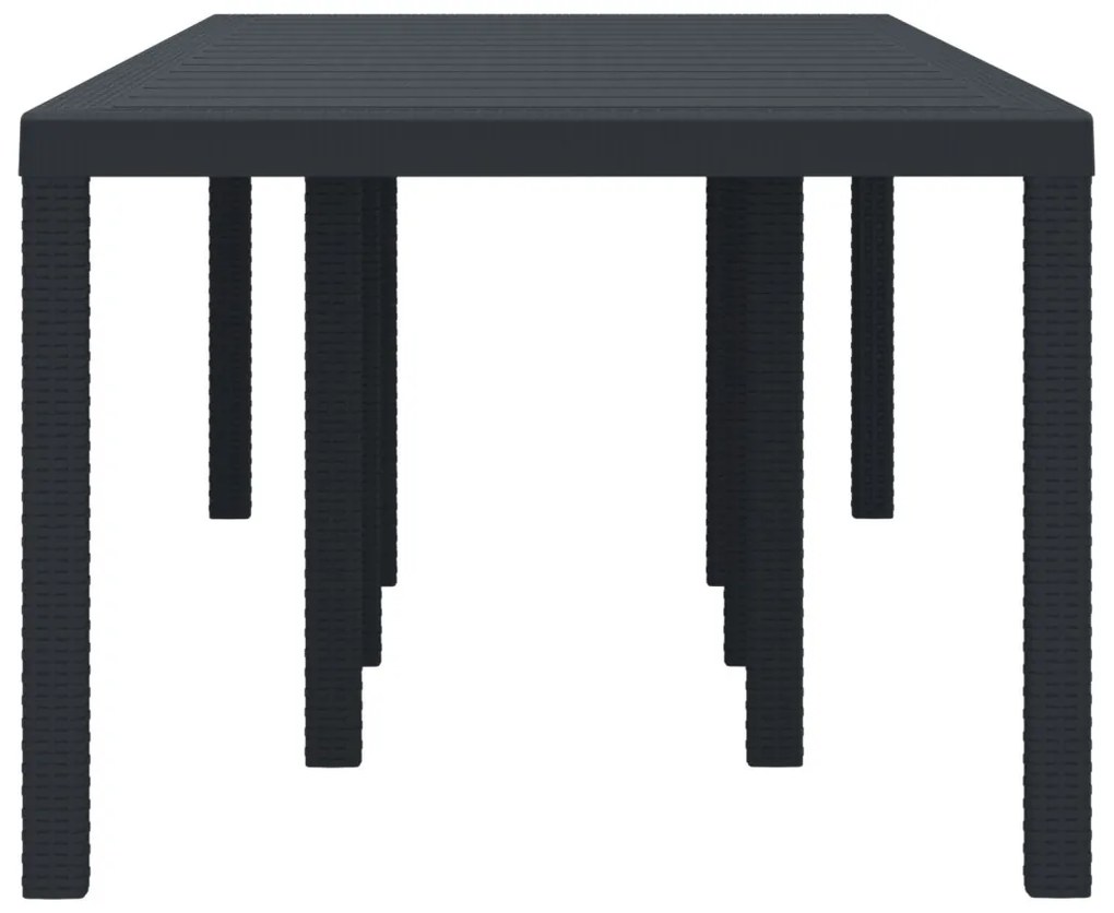 Kerti Asztal Antracit 250x100x73 cm Poly Rattan
