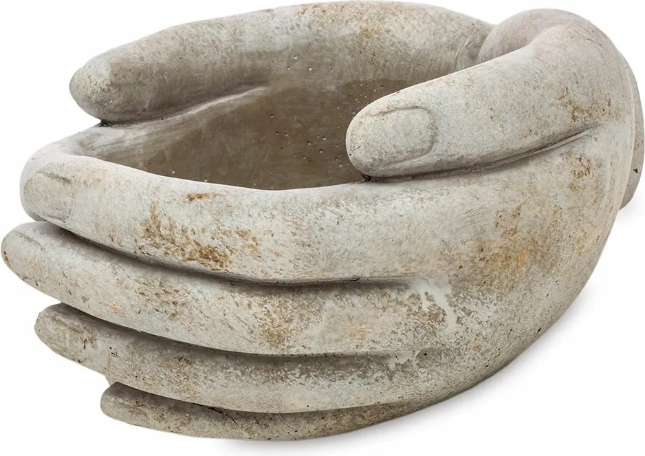 Virágtartó Szürke Kéz 18x16x10cm Cement Virágtartó