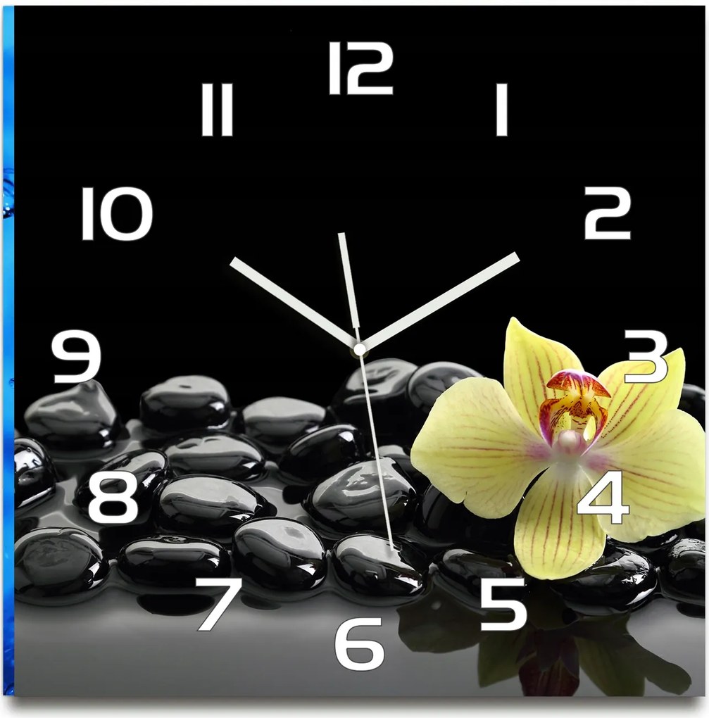 Orchidea edzett üveg falióra 60x60