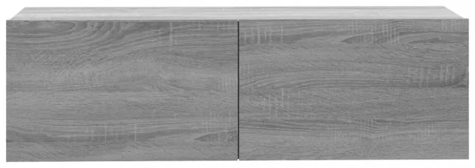 szürke sonoma színű szerelt fa TV-szekrény 100 x 30 x 30 cm