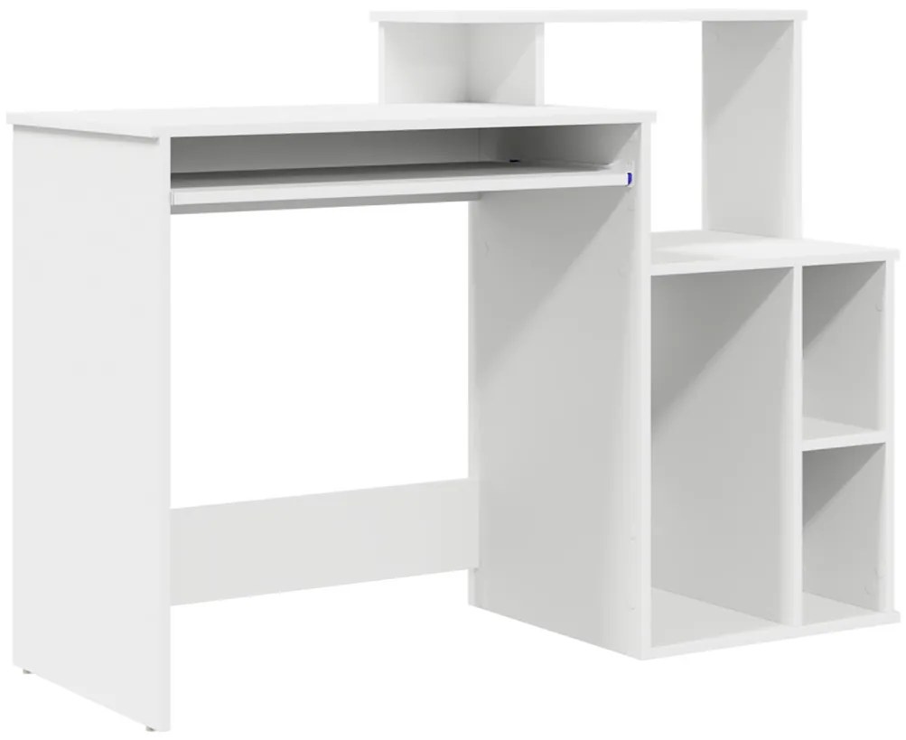 Íróasztal tárolóval Fehér 120.5x44x88.5 cm MDF
