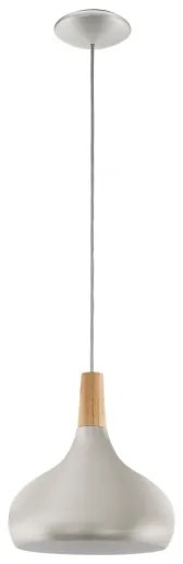 Eglo 901181 - Kábellel függesztett SABINAR csillár 1xE27/60W/230V, átm. 28 cm, ezüstszínű