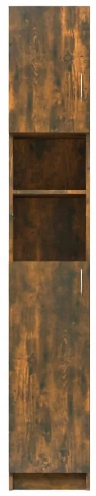 füstös tölgy színű szerelt fa fürdőszobaszekrény 32x25,5x190 cm