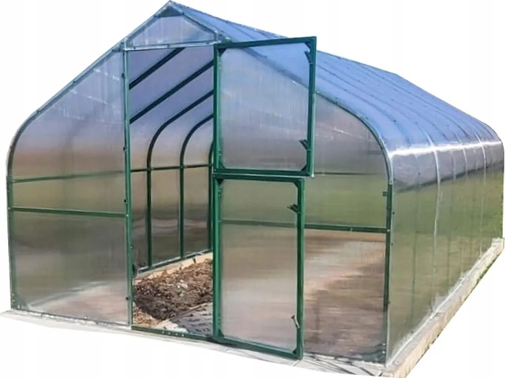 Polikarbonát Üvegház Alagút 18M2 300X600 Ptf Lengyel Alumínium Zöld