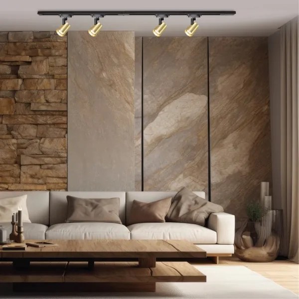Spotlámpa sínrendszerrel VOLF 4xGU10/10W/230V arany/fekete