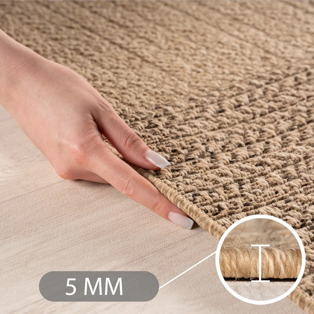 Barna kerek kültéri-beltéri szőnyeg ø 160 cm Timber 1405 – Ayyildiz Carpets