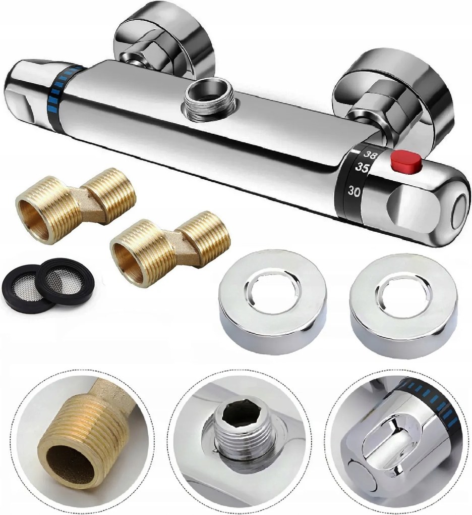 Fürdőszobai Csaptelep Termosztatikus Zuhany Fali Termosztát Szett