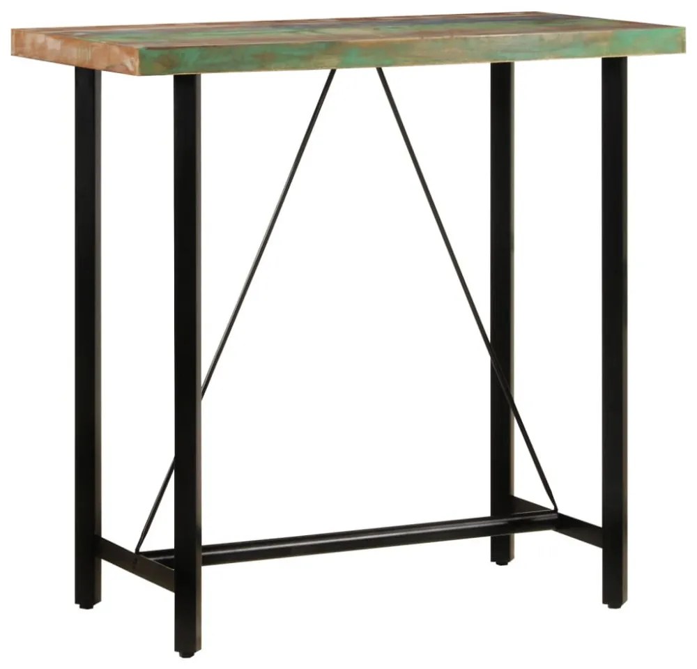 tömör újrahasznosított fa és vas bárasztal 110 x 55 x 107 cm