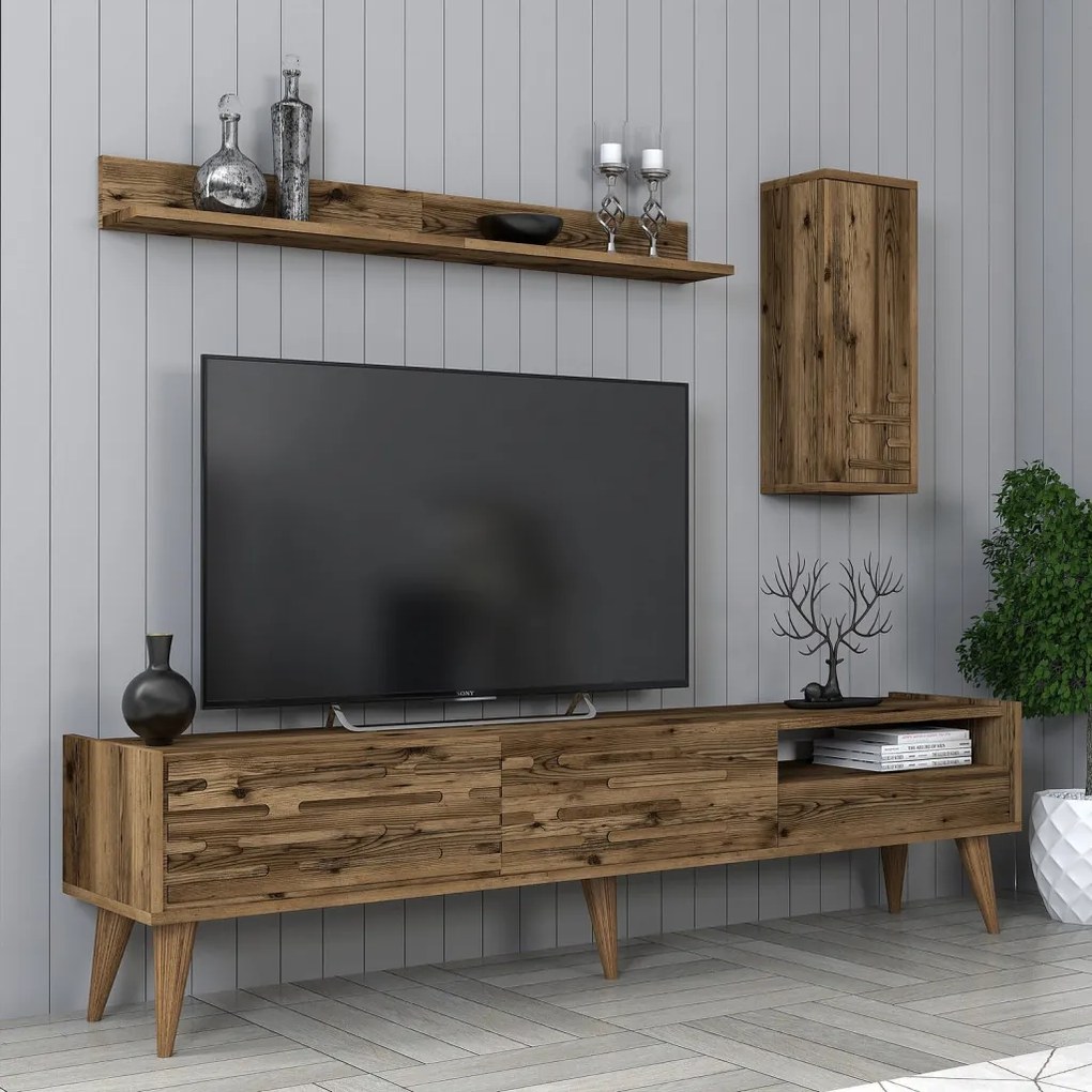 Valensiya TV-állvány, dió, 180 cm – TR845HCT5345