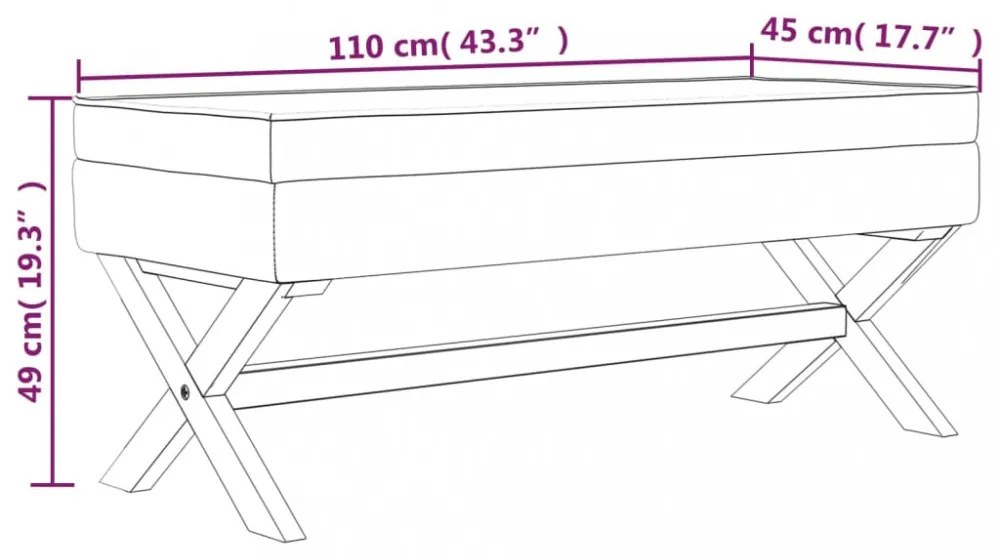 vászon tárolóülőke 110 x 45 x 49 cm