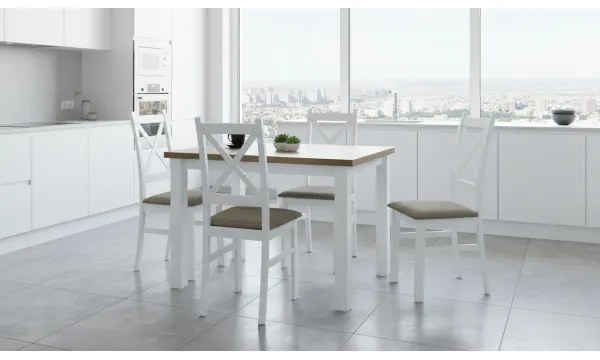 NATE étkezőszék fehér/barna