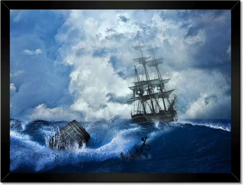 Poszterek keretben 40x30 Vihar Tenger Hajó Tájkép