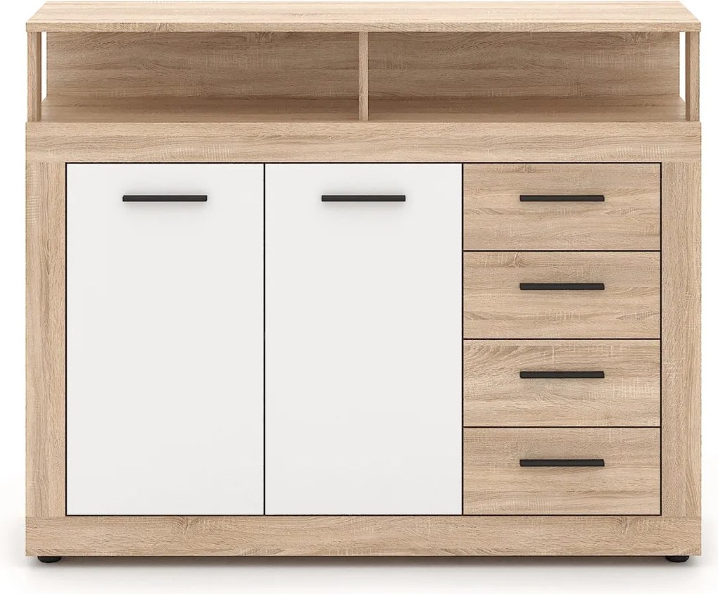 BLAGO MIDI A komód 119,5 cm sonoma tölgy/fehér