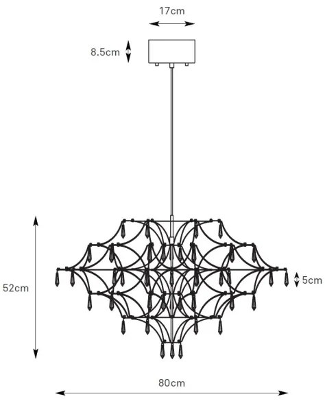 Markslöjd 108870 - LED Dimmelhető kristálycsillár zsinóron EFESOS LED/25W/230V átm. 80 cm